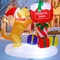 GOOSH 5FT Christmas Inflatables Blow Up Dog and Newspaper Box Inflatable with Built-in LEDs